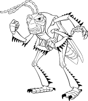A coloring page of a bugs life